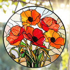 Handmade Stained Glass Sun Catcher Window Hanging Wall Decor, Sun Catcher Lover Gifts for Women Home Garden Housewarming Ornament