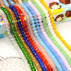 Faceted Lampwork Glass Rondelle Beads - Loose Round Crystal Glass Beads for Jewelry Making