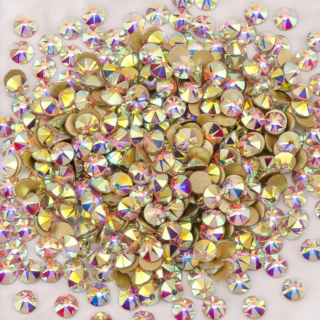1440pcs AB Crystal Wholesale Highest Quality 2088 16 Cut Facets Flat Back Crystal Hot Fix Rhinestones for Wedding Dresses