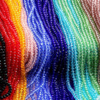 Faceted Lampwork Glass Rondelle Beads - Loose Round Crystal Glass Beads for Jewelry Making