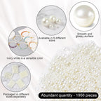 Pearl Beads with Hole, 5 Size Pearls for Crafts, Round Loose Pearl Beads for Jewelry Making, Pearls for Jewelry Making, Decoration, DIY Crafts, Stuffing
