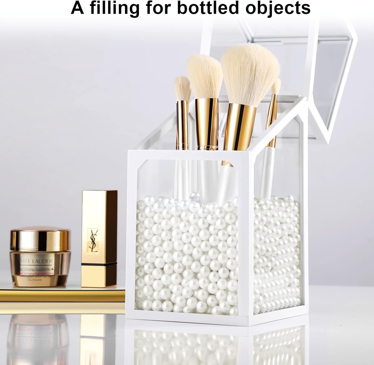 Pearl Beads with Hole, 5 Size Pearls for Crafts, Round Loose Pearl Beads for Jewelry Making, Pearls for Jewelry Making, Decoration, DIY Crafts, Stuffing