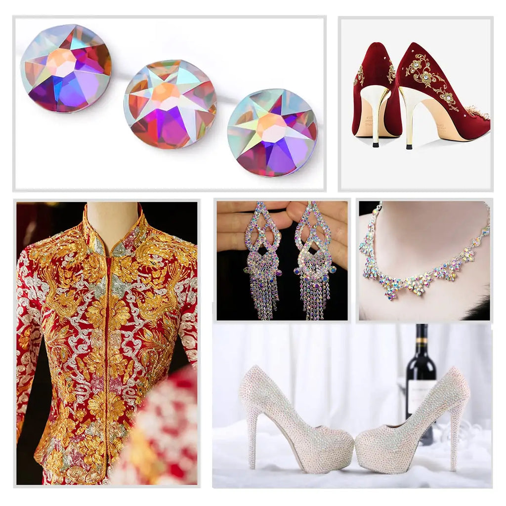 1440pcs AB Crystal Wholesale Highest Quality 2088 16 Cut Facets Flat Back Crystal Hot Fix Rhinestones for Wedding Dresses