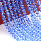 Faceted Lampwork Glass Rondelle Beads - Loose Round Crystal Glass Beads for Jewelry Making