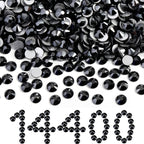 Flatback Rhinestones Bulk, Rhinestones for Nails Crafts Clothes DIY Decoration, Jet Hematite
