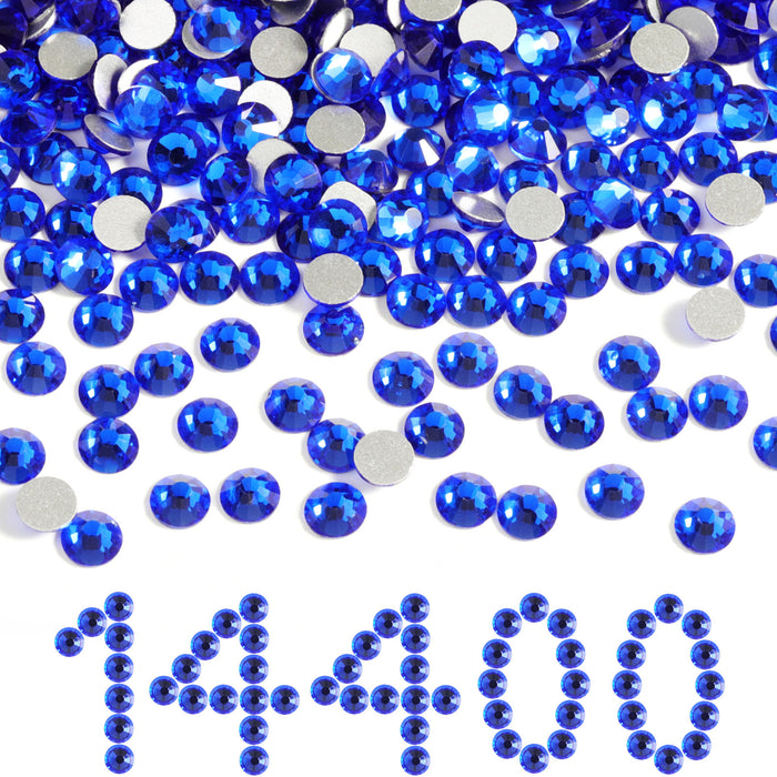 Flatback Rhinestones Bulk,Rhinestones for Nails Crafts Clothes DIY Decoration, Sapphire