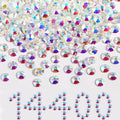Flatback Rhinestones Bulk, Rhinestones for Nails Crafts Clothes DIY Decoration, TransparentAB