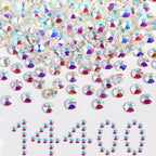 Flatback Rhinestones Bulk, Rhinestones for Nails Crafts Clothes DIY Decoration, TransparentAB