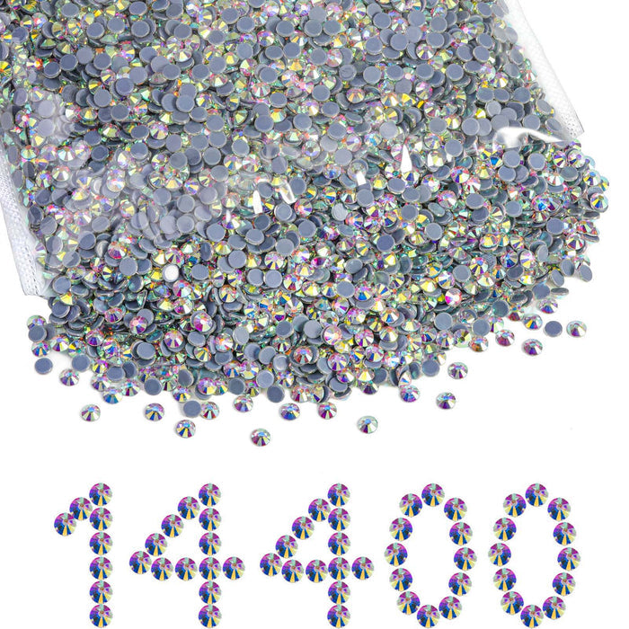 Hotfix Rhinestones Bulk, Hot Fix Rhinestones for Crafts Clothes DIY Decoration, Crystal AB