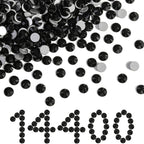 Flatback Rhinestones Bulk, Rhinestones for Nails Crafts Clothes DIY Decoration, Jet Black