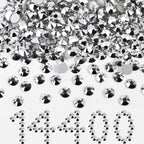 Flatback Rhinestones Bulk, Rhinestones for Nails Crafts Clothes DIY Decoration, Silver Hematite