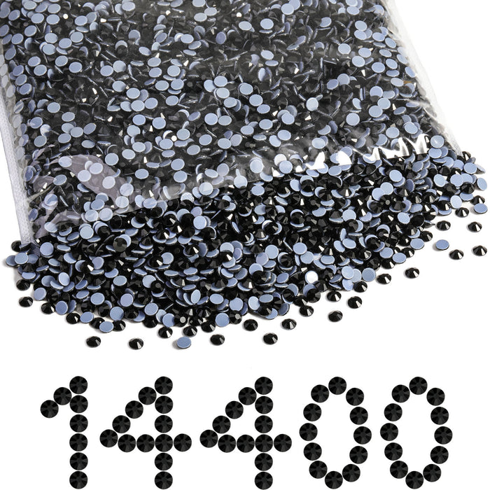 Hotfix Rhinestones Bulk, Hot Fix Rhinestones for Crafts Clothes DIY Decoration, Black