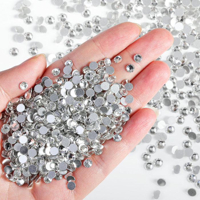 Flatback Rhinestones Bulk, Rhinestones for Nails Crafts Clothes DIY Decoration, Crystal