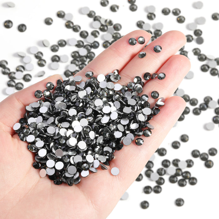 Flatback Rhinestones Bulk, Rhinestones for Nails Crafts Clothes DIY Decoration, Black Diamond