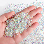 Flatback Rhinestones Bulk, Rhinestones for Nails Crafts Clothes DIY Decoration, TransparentAB