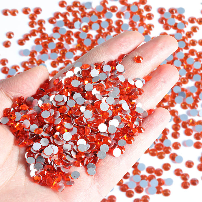 Flatback Rhinestones Bulk, Rhinestones for Nails Crafts Clothes DIY Decoration, Orange