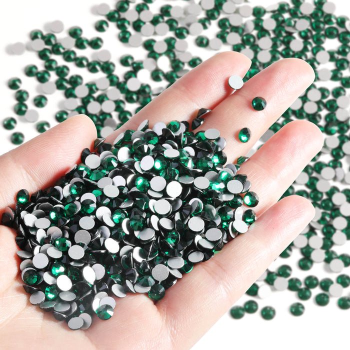 Flatback Rhinestones Bulk, Rhinestones for Nails Crafts Clothes DIY Decoration, Emerald