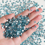 Flatback Rhinestones Bulk, Rhinestones for Nails Crafts Clothes DIY Decoration, Aquamarine