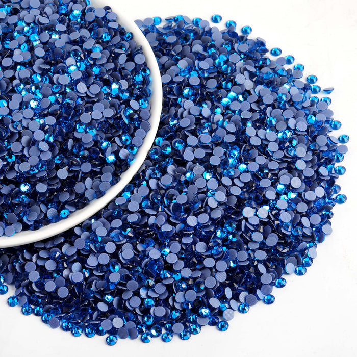Hotfix Rhinestones Bulk, Hot Fix Rhinestones for Crafts Clothes DIY Decoration, Capri Blue