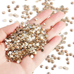Flatback Rhinestones Bulk, Rhinestones for Nails Crafts Clothes DIY Decoration, Golden Shadow