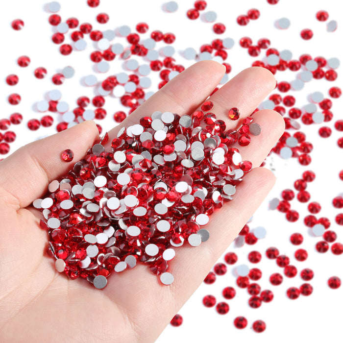 Flatback Rhinestones Bulk, Rhinestones for Nails Crafts Clothes DIY Decoration, Light Siam