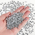 Flatback Rhinestones Bulk, Rhinestones for Nails Crafts Clothes DIY Decoration, Silver Hematite