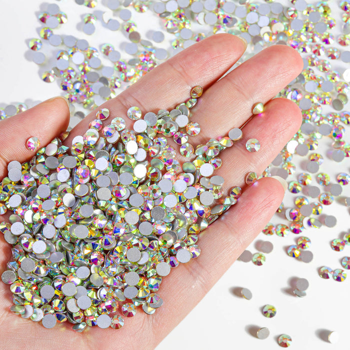 Flatback Rhinestones Bulk, Rhinestones for Nails Crafts Clothes DIY Decoration, Crystal AB