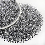 Flatback Rhinestones Bulk, Rhinestones for Nails Crafts Clothes DIY Decoration, Silver Hematite
