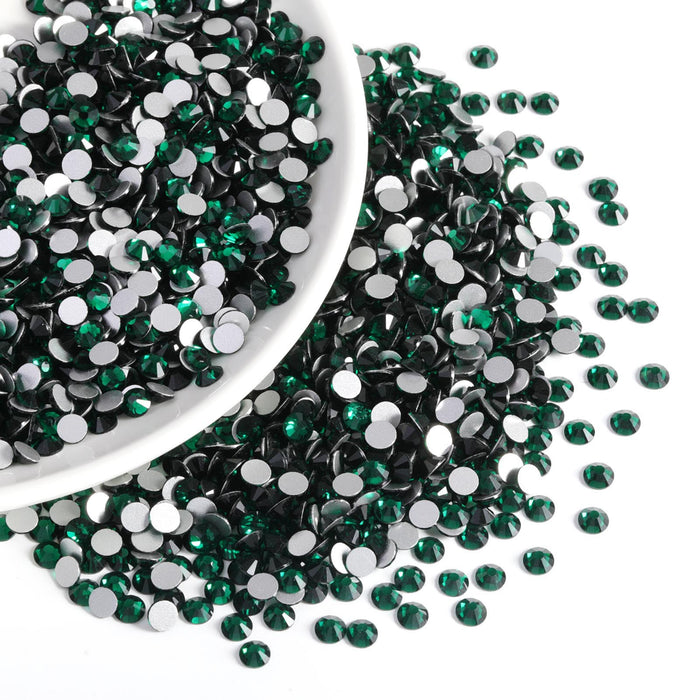 Flatback Rhinestones Bulk, Rhinestones for Nails Crafts Clothes DIY Decoration, Emerald
