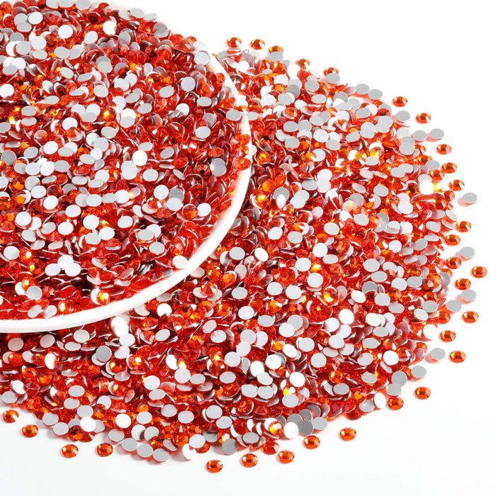 Flatback Rhinestones Bulk, Rhinestones for Nails Crafts Clothes DIY Decoration, Orange