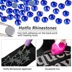 Hotfix Rhinestones Bulk, Hot Fix Rhinestones for Crafts Clothes DIY Decoration, Sapphire