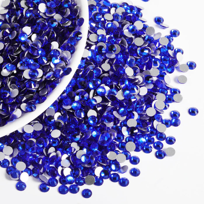 Flatback Rhinestones Bulk,Rhinestones for Nails Crafts Clothes DIY Decoration, Sapphire