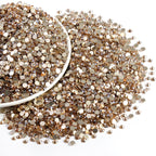 Flatback Rhinestones Bulk, Rhinestones for Nails Crafts Clothes DIY Decoration, Golden Shadow