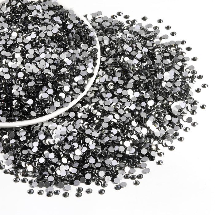 Flatback Rhinestones Bulk, Rhinestones for Nails Crafts Clothes DIY Decoration, Black Diamond