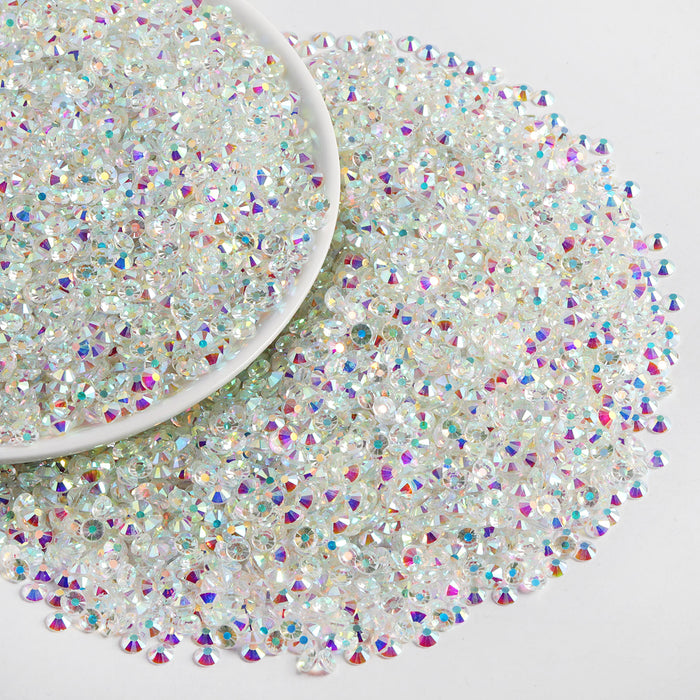 Flatback Rhinestones Bulk, Rhinestones for Nails Crafts Clothes DIY Decoration, TransparentAB