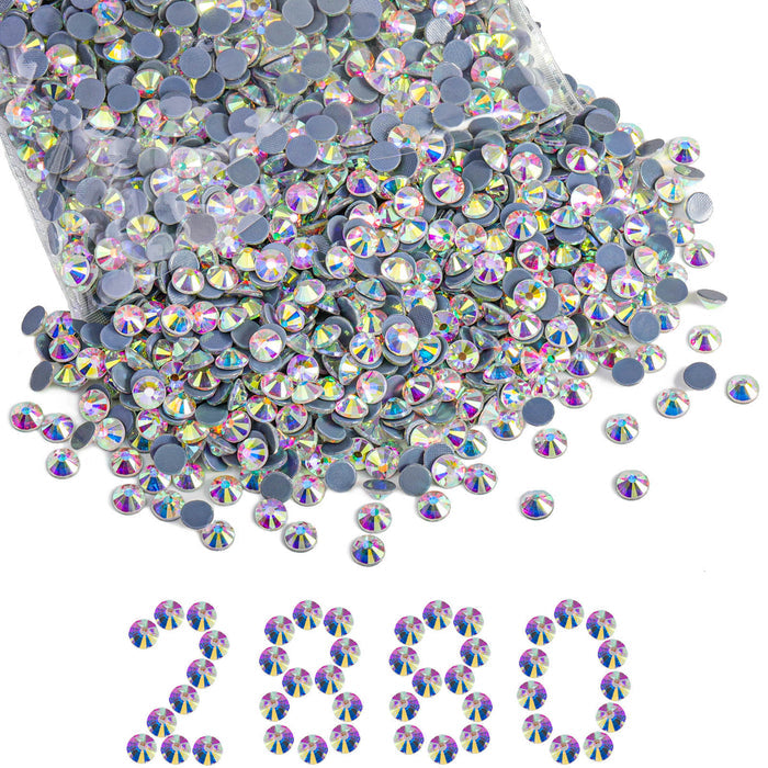 Hotfix Rhinestones Bulk, Hot Fix Rhinestones for Crafts Clothes DIY Decoration, Crystal AB