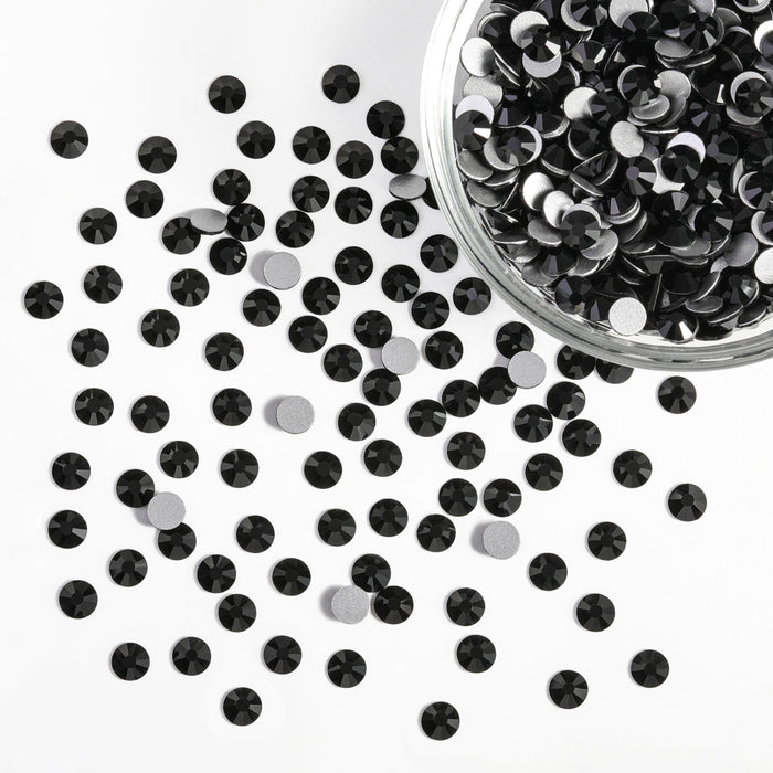Flatback Rhinestones Bulk, Rhinestones for Nails Crafts Clothes DIY Decoration, Jet Black