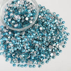 Flatback Rhinestones Bulk, Rhinestones for Nails Crafts Clothes DIY Decoration, Aquamarine