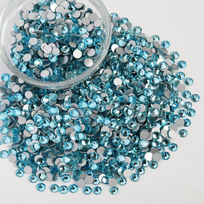 Flatback Rhinestones Bulk, Rhinestones for Nails Crafts Clothes DIY Decoration, Aquamarine