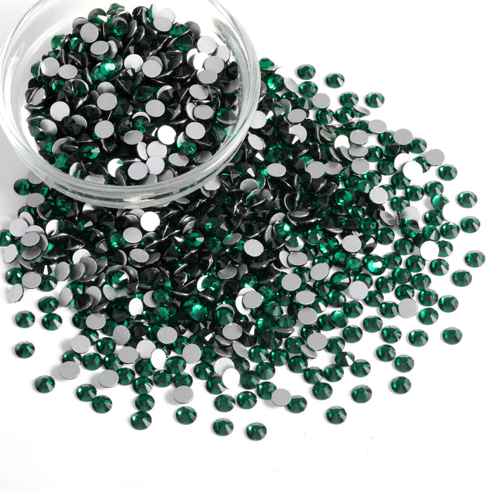 Flatback Rhinestones Bulk, Rhinestones for Nails Crafts Clothes DIY Decoration, Emerald