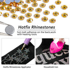 Hotfix Rhinestones Bulk, Hot Fix Rhinestones for Crafts Clothes DIY Decoration, Topaz