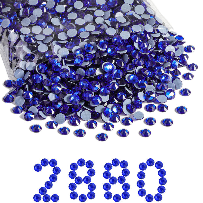 Hotfix Rhinestones Bulk, Hot Fix Rhinestones for Crafts Clothes DIY Decoration, Sapphire