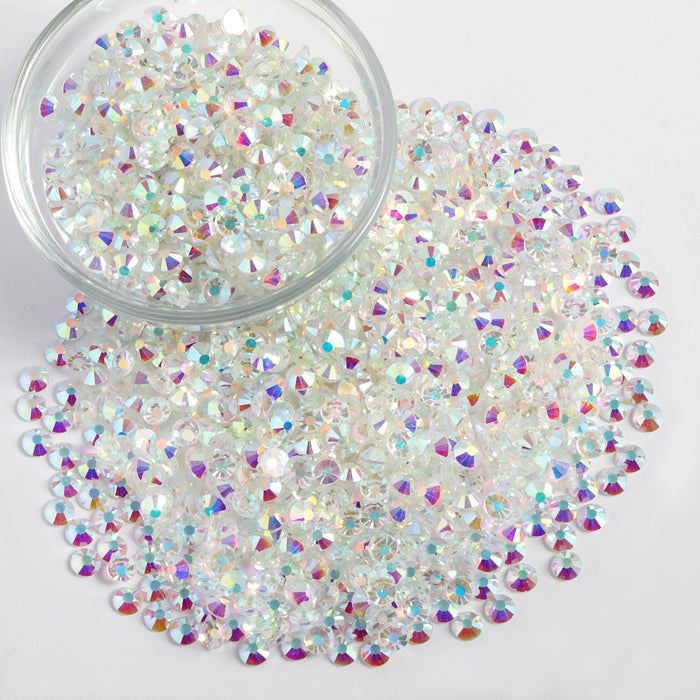 Flatback Rhinestones Bulk, Rhinestones for Nails Crafts Clothes DIY Decoration, TransparentAB
