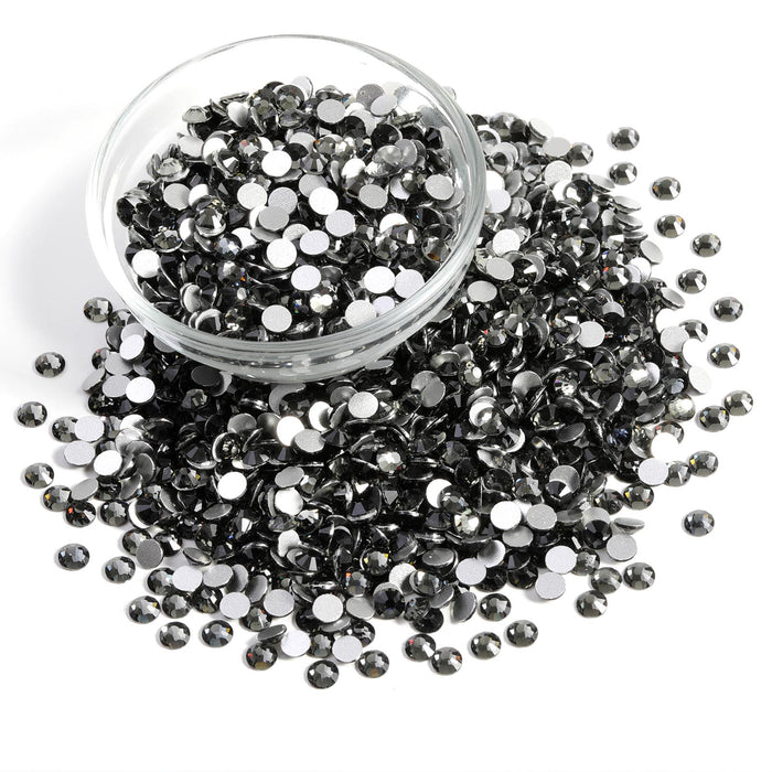 Flatback Rhinestones Bulk, Rhinestones for Nails Crafts Clothes DIY Decoration, Black Diamond