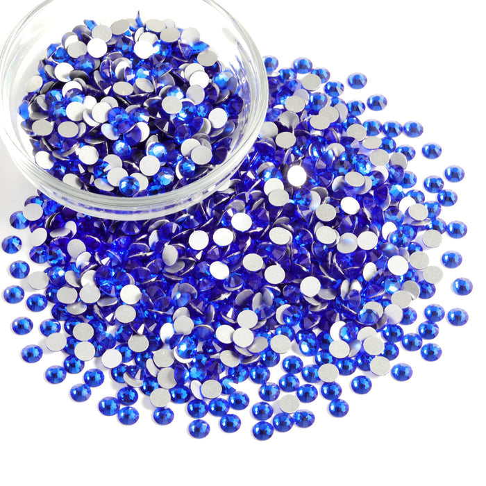 Flatback Rhinestones Bulk,Rhinestones for Nails Crafts Clothes DIY Decoration, Sapphire