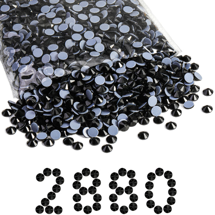 Hotfix Rhinestones Bulk, Hot Fix Rhinestones for Crafts Clothes DIY Decoration, Black