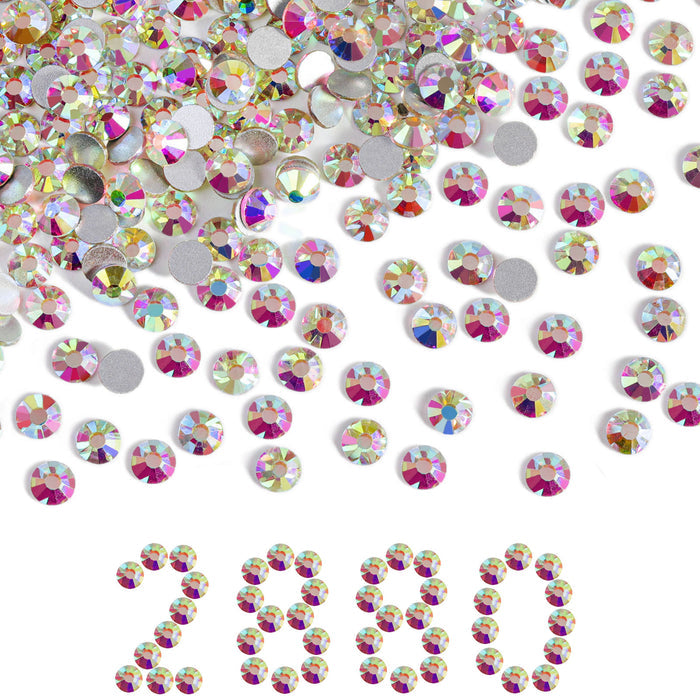 Flatback Rhinestones Bulk, Rhinestones for Nails Crafts Clothes DIY Decoration, Crystal AB