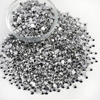 Flatback Rhinestones Bulk, Rhinestones for Nails Crafts Clothes DIY Decoration, Silver Hematite