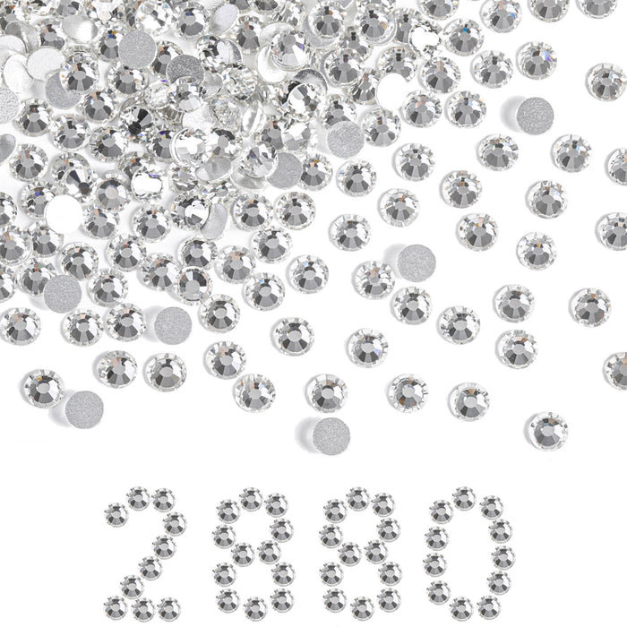 Flatback Rhinestones Bulk, Rhinestones for Nails Crafts Clothes DIY Decoration, Crystal