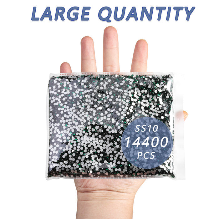 Flatback Rhinestones Bulk, Rhinestones for Nails Crafts Clothes DIY Decoration, Emerald